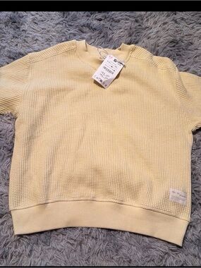 Zara Kids Pale Yellow Textured Sweater